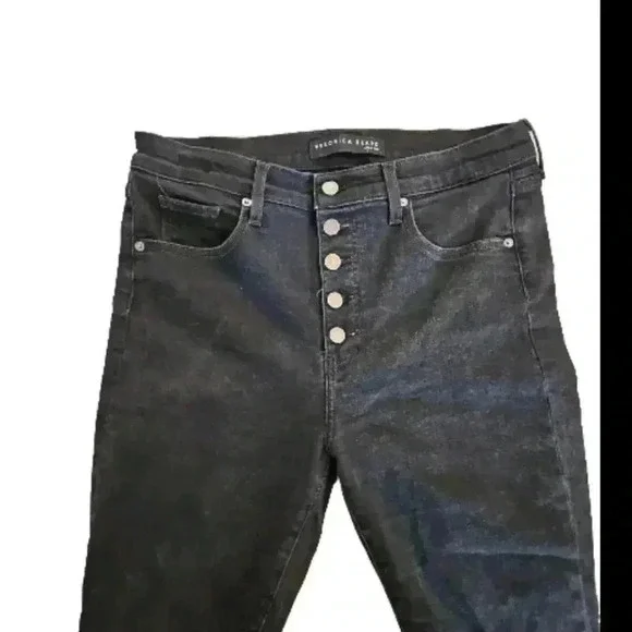 Veronica Beard Womens Black Debbie High-Rise Designer Button Fly Skinny Jeans 32 - Picture 7 of 15